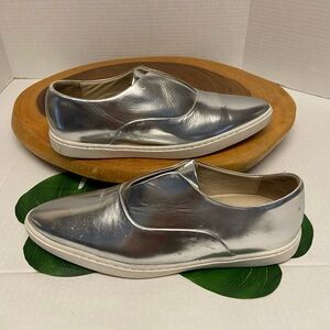 SWEAR DONNA3 Silver Pointed Toe Sneaker Flats